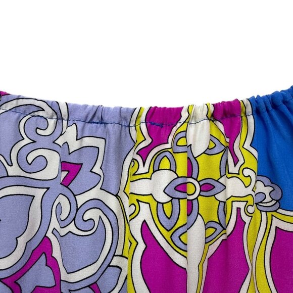 Vintage Alice & Trixie 100% Silk Blouse Peasant Top Size Small Pink Blue Paisley - Picture 6 of 9